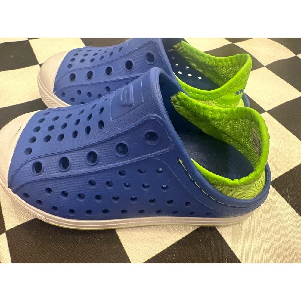 Skechers Kids Boys Blue Clogs Size 8 Lightweight Comfort Shoes Sneakers stepz